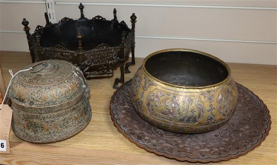 A group of mixed Asian metalware